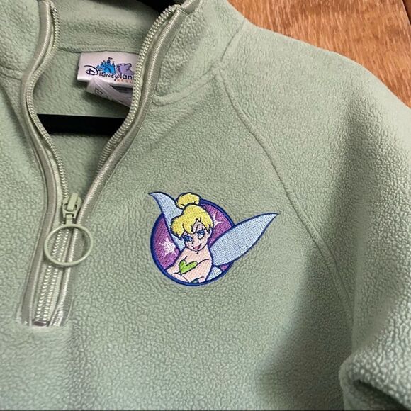 Tinkerbell Disneyland Vintage Style Light Green Quarter Zip Jacket - Picture 4 of 9